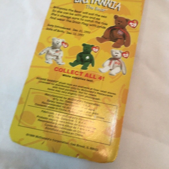 TY McDonalds Teenie Beanie Britannia the Bear 1997 RETIRED WITH ERRORS - Picture 6 of 6